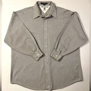 Tommy Hilfiger Dress Shirt Mens 17 32-33 Light Gray Long Sleeve Cotton Office